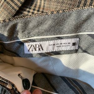 Zara cropped/cuffed plaid trousers